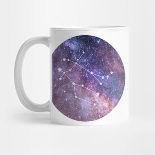 Gemini Sign in the Dark Pink Starry Night Sky Mug